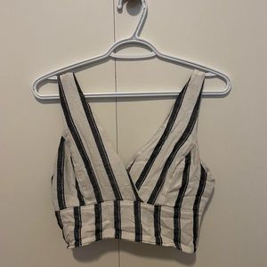 Black and White Striped Crop Top
